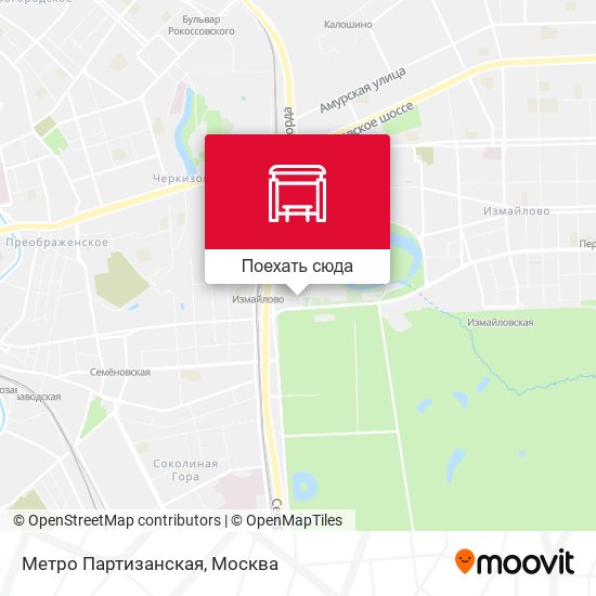 Карта Метро Партизанская