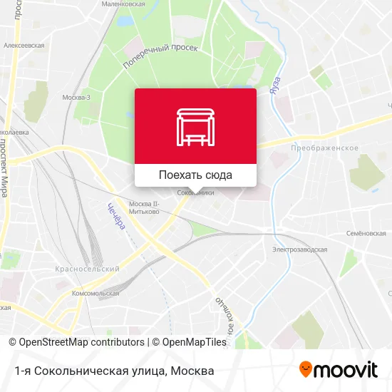 Карта 1-я Сокольническая улица
