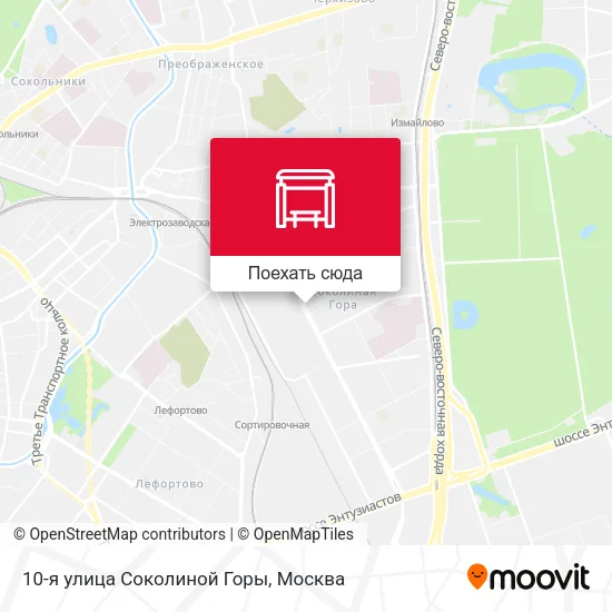 Карта 10-я улица Соколиной Горы