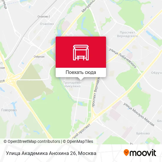 Карта Улица Академика Анохина 26