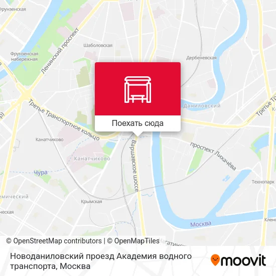 Карта Новоданиловский проезд Академия водного транспорта