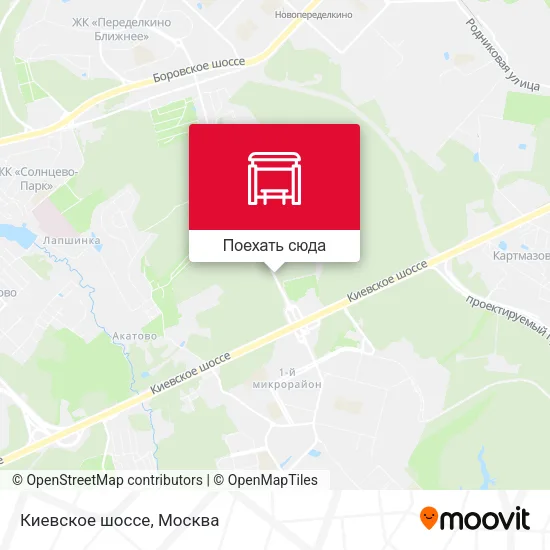 Карта Киевское шоссе