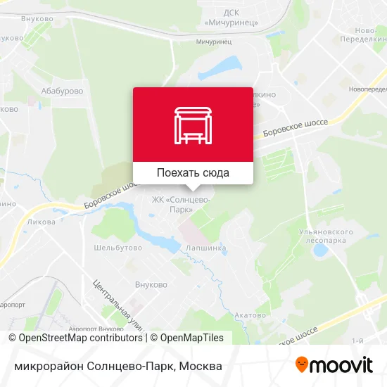 Карта микрорайон Солнцево-Парк