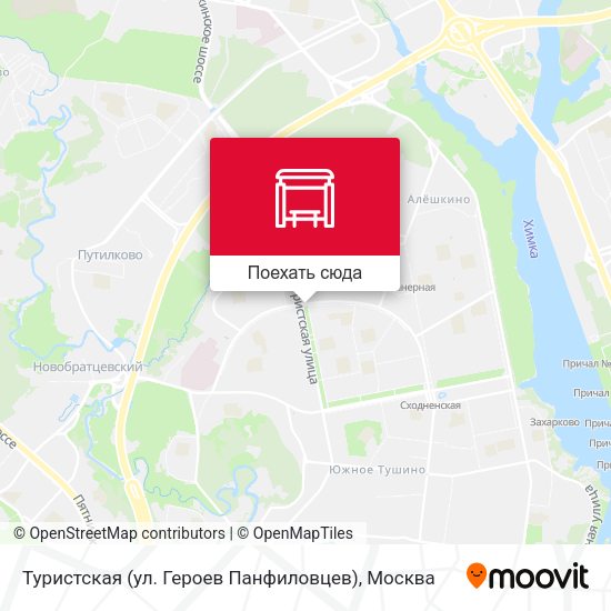 Карта Туристская (ул. Героев Панфиловцев)