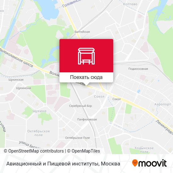 Карта Авиационный и Пищевой институты