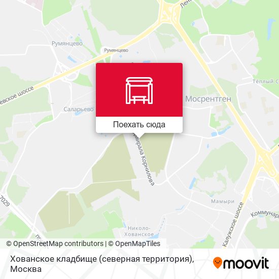 Карта Хованское кладбище (северная территория)