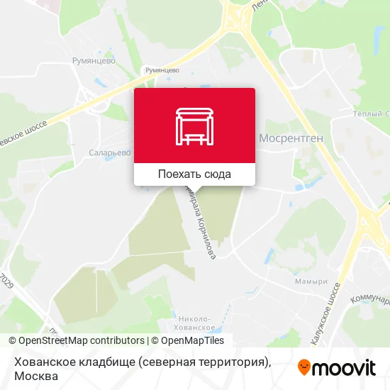 Карта Хованское кладбище (северная территория)