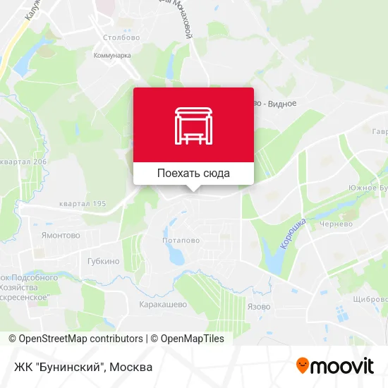 Карта ЖК "Бунинский"