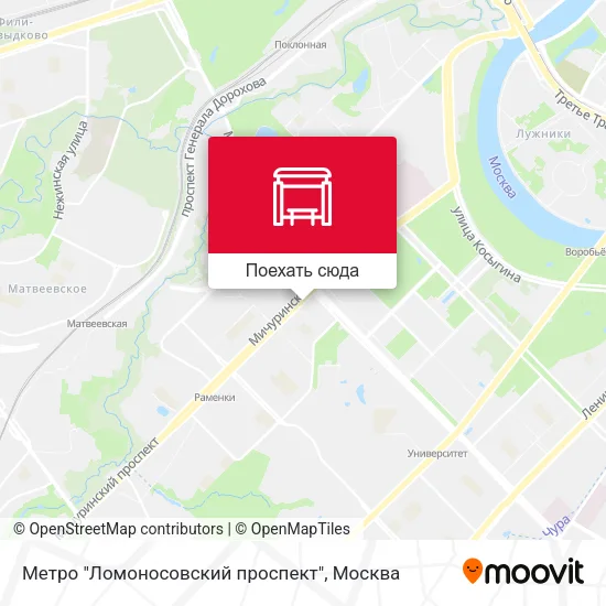 Карта Метро "Ломоносовский проспект"
