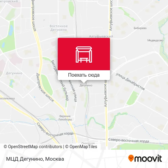 Карта МЦД Дегунино