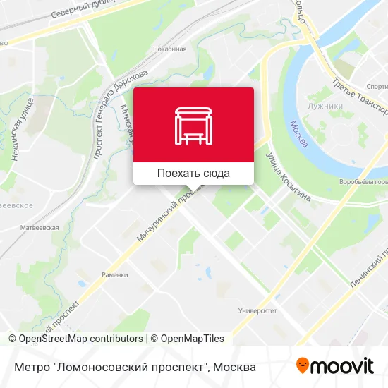 Карта Метро "Ломоносовский проспект"