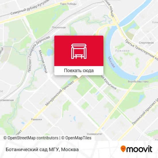 Карта Ботанический сад МГУ