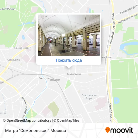 Карта Метро "Семеновская"