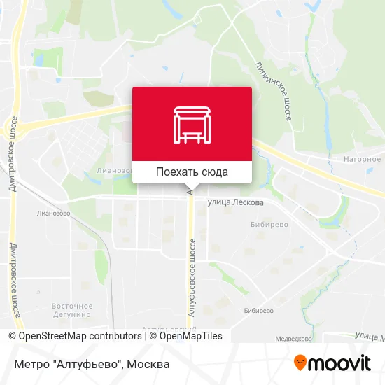 Карта Метро "Алтуфьево"