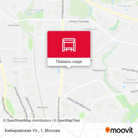 Карта Бибиревская Ул., 1