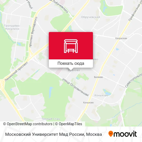 Карта Московский Университет Мвд России