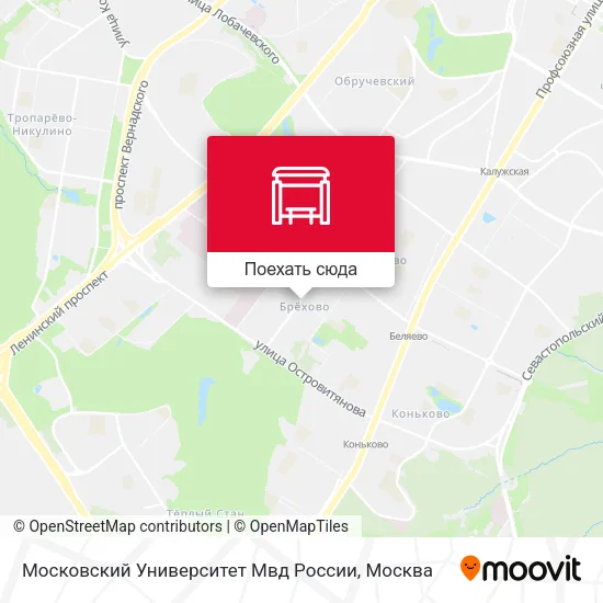 Карта Московский Университет Мвд России