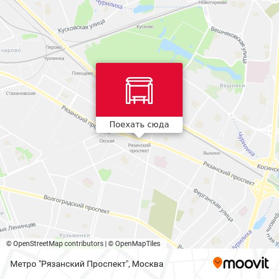 Карта Метро "Рязанский Проспект"