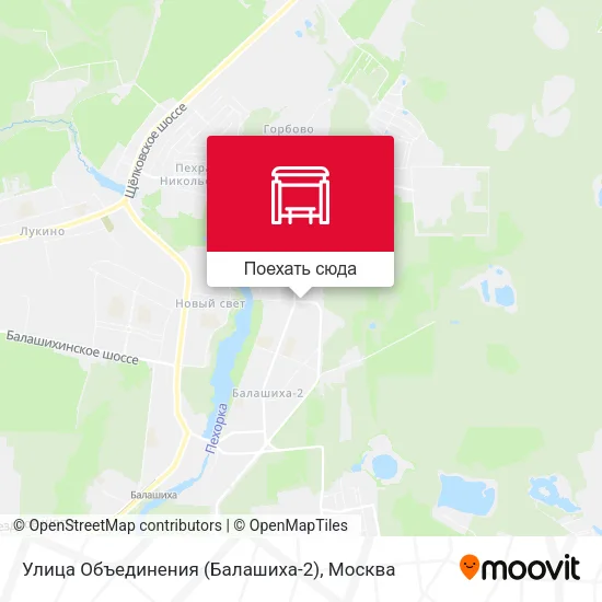 Карта Улица Объединения (Балашиха-2)