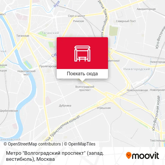 Карта Метро "Волгоградский проспект" (запад. вестибюль)