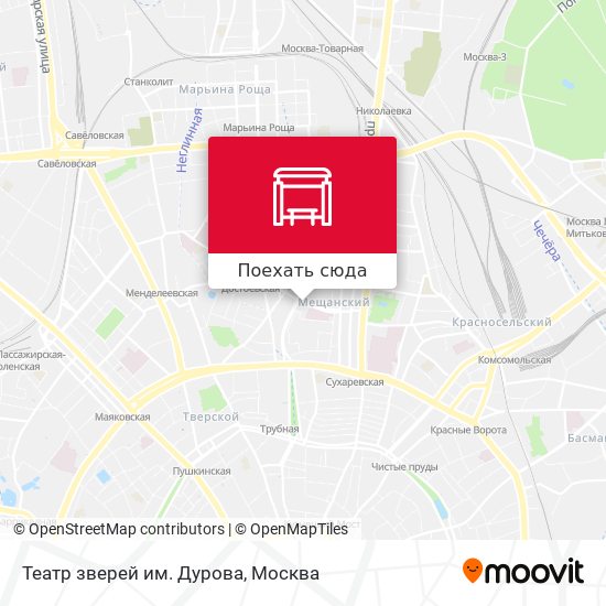 Ул Гиляровского на карте Москвы. Доехать театр дурова