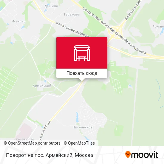 Карта Поворот на пос. Армейский