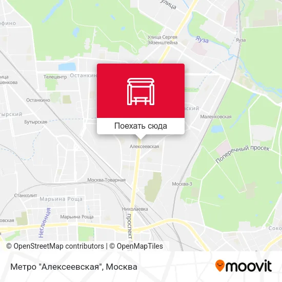Карта Метро "Алексеевская"