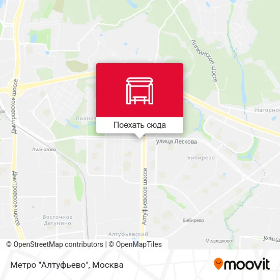 Карта Метро "Алтуфьево"