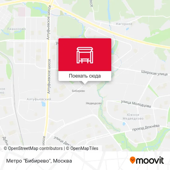 Карта Метро "Бибирево"
