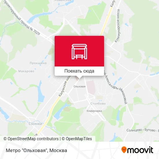 Карта Метро "Ольховая"
