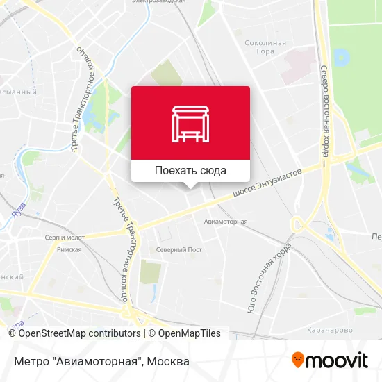 Карта Метро "Авиамоторная"