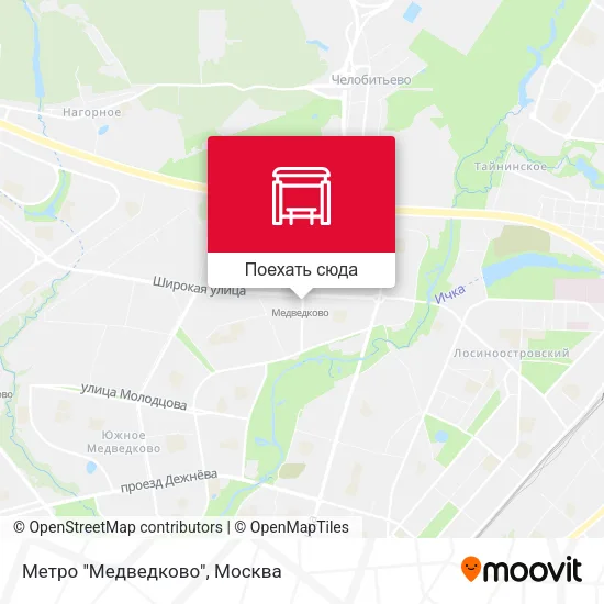 Карта Метро "Медведково"