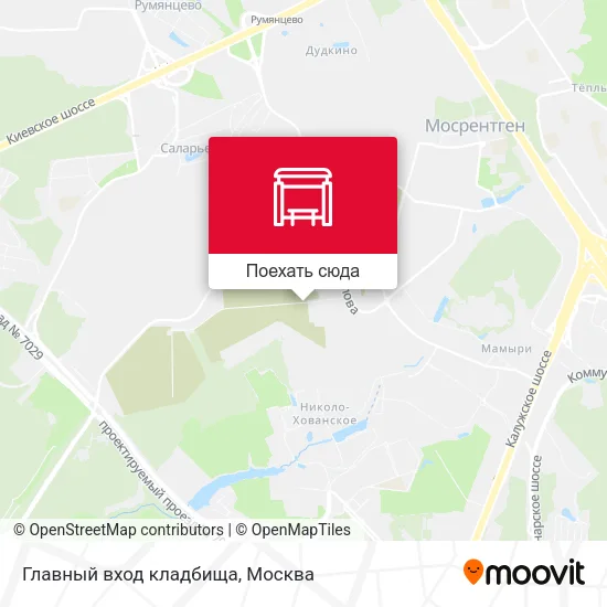 Карта Главный вход кладбища