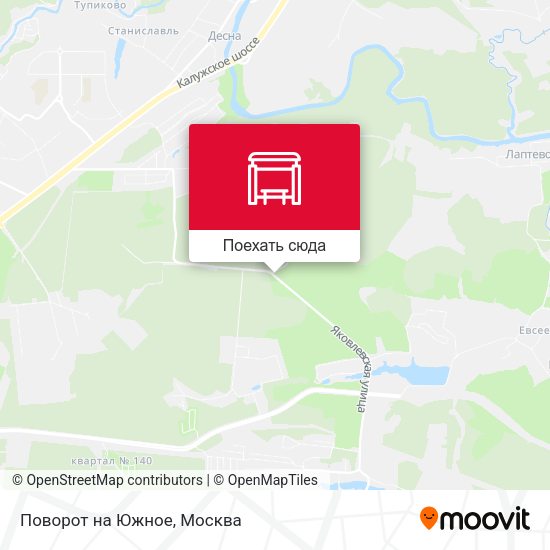 Карта Поворот на Южное