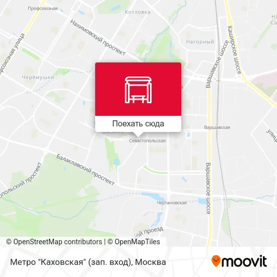 Карта Метро "Каховская" (зап. вход)