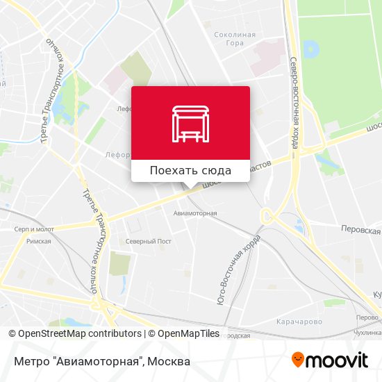 Карта Метро "Авиамоторная"