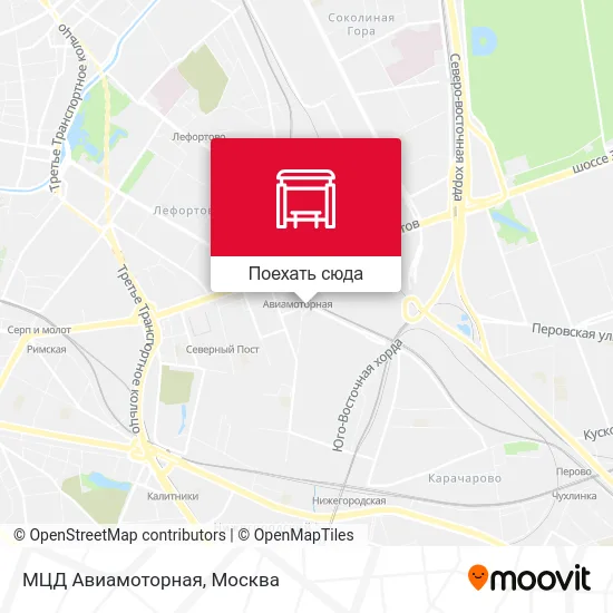 Карта МЦД Авиамоторная