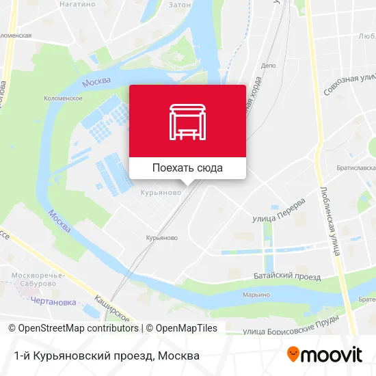 Карта 1-й Курьяновский проезд