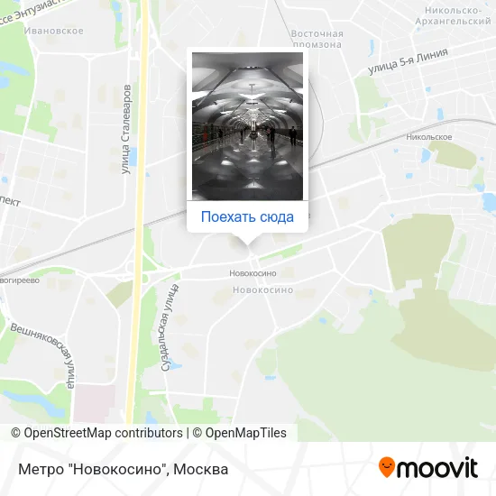 Карта Метро "Новокосино"
