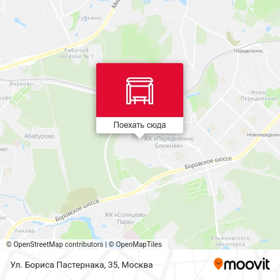 Карта Ул. Бориса Пастернака, 35