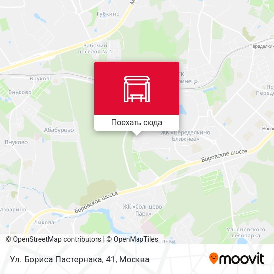 Карта Ул. Бориса Пастернака, 41