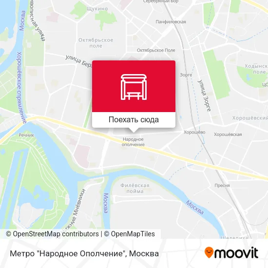 Карта Метро "Народное Ополчение"