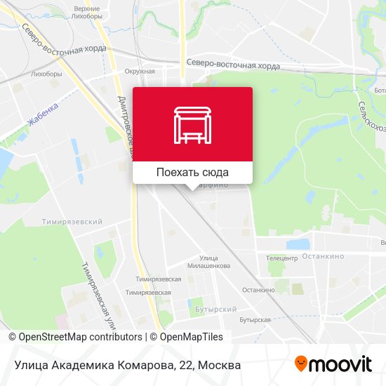 Карта Улица Академика Комарова, 22