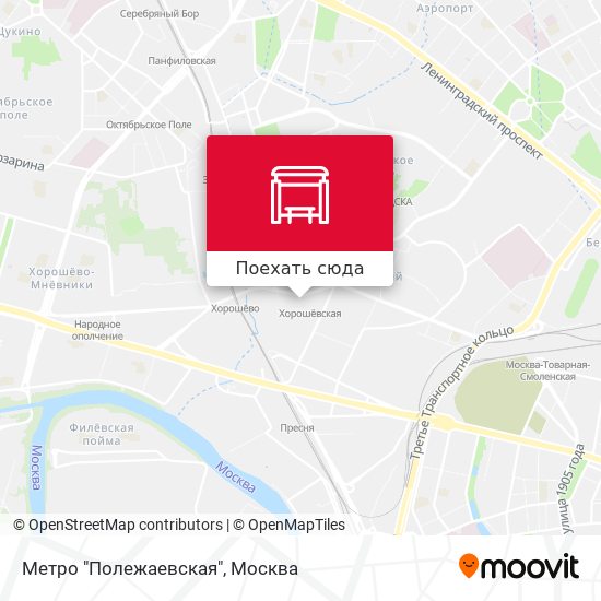 Карта Метро "Полежаевская"