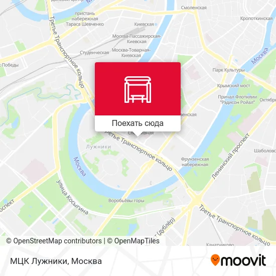 Карта МЦК Лужники