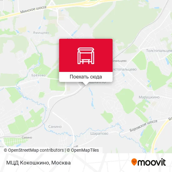 Карта МЦД Кокошкино