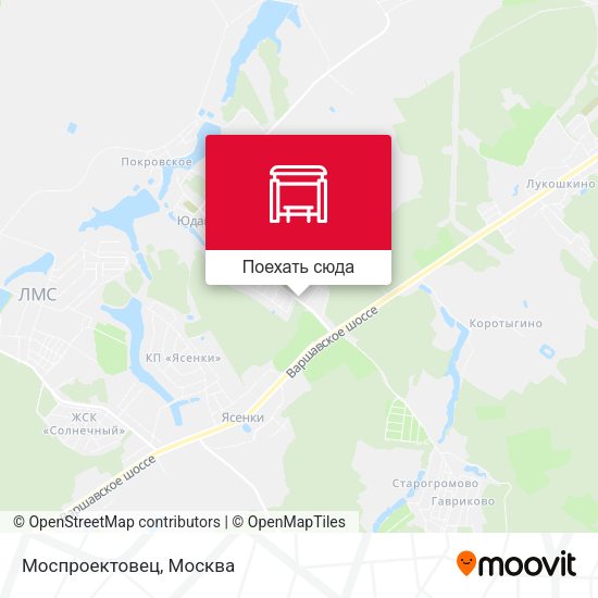 Карта Моспроектовец