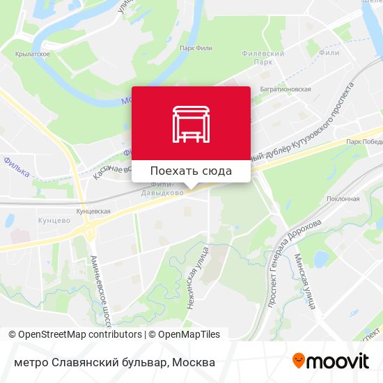 Карта метро Славянский бульвар