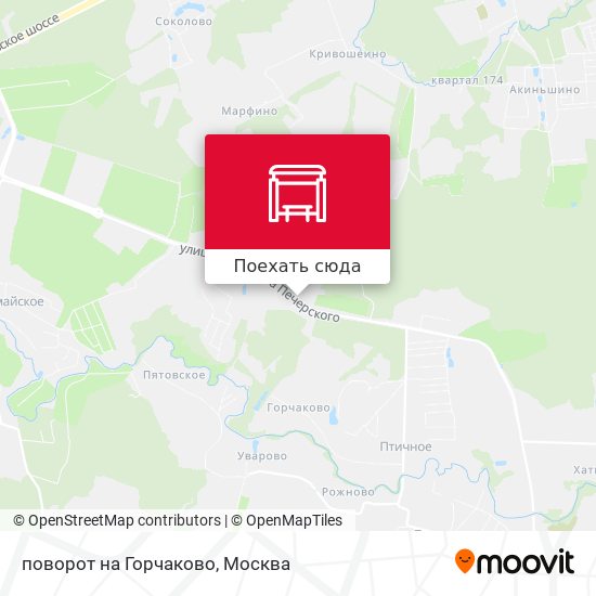 Карта поворот на Горчаково