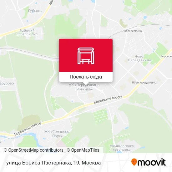 Карта улица Бориса Пастернака, 19